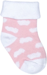 Носки детские LITTLE TIMES р. 9–10 (3–6мес) розовые с облачками, Арт. НН8004Л