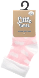 Носки детские LITTLE TIMES р. 11–12 (6–12мес) розовые с облачками, Арт. НН8004Л