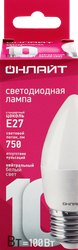 Лампа светодиодная ОНЛАЙТ Свеча 10Вт, E27, холодный