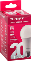 Лампа светодиодная ОНЛАЙТ E27 20Вт, нейтральный белый свет, груша Арт. 
61158