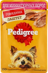 Корм консервированный для взрослых собак PEDIGREE паштет с говядиной, для миниатюрных пород, 80г