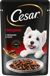 Изображение товара Корм консервированный для взрослых собак CESAR с говядиной и овощами, для всех пород, 85г