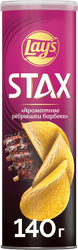 Чипсы картофельные LAY'S Stax Ароматные ребрышки барбекю, 140г