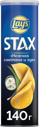 Чипсы картофельные LAY'S Stax Нежная сметана и лук, 140г