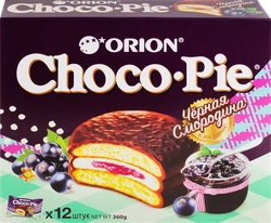 Пирожное ORION Choco Pie черная смородина, 360г