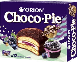 Пирожное ORION Choco Pie черная смородина, 360г