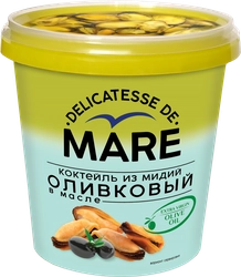 Коктейль из мидий MARE Оливковый, в масле, 380г