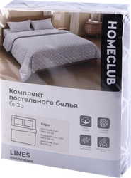 Комплект постельного белья Евро HOMECLUB Lines, бязь, Арт. 502036