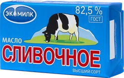 Масло сливочное ЭКОМИЛК 82,5%, без змж, 380г