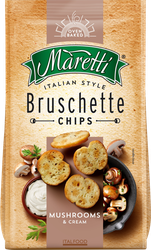 Изображение товара Сухарики пшеничные MARETTI Bruschette со вкусом Грибы со сметаной, 70г