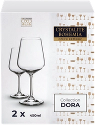 Набор бокалов для вина CRYSTALITE BOHEMIA Dora 450мл Арт. 45878, 2шт