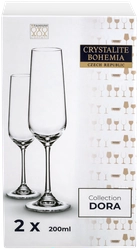 Набор бокалов для шампанского CRYSTALITE BOHEMIA Dora 200мл Арт. 45880, 2шт