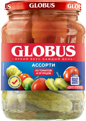 Ассорти GLOBUS томаты и огурцы маринованные, 720мл