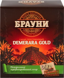 Сахар тростниковый БРАУНИ Dark demerara коричневый кусковой, 500г