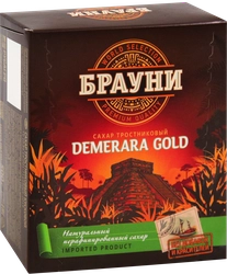 Сахар тростниковый БРАУНИ Dark demerara коричневый кусковой, 500г