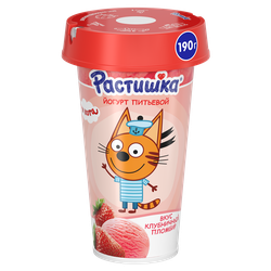 Йогурт питьевой РАСТИШКА Шейк Клубничный пломбир 2,8%, без змж, 190г