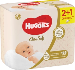 Салфетки влажные детские HUGGIES Elite soft, 168шт