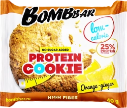 Печенье протеиновое BOMBBAR Апельсин, имбирь, без сахара, 40г