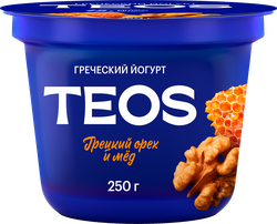 Изображение товара Йогурт TEOS Греческий Грецкий орех и мед 2%, без змж, 250г