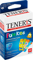 Лейкопластырь бактерицидный TENERIS Fun Kids с рисунками 5,6х1,9см, 20шт