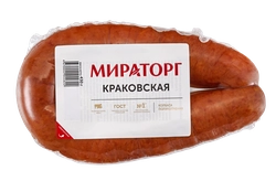 Колбаса полукопченая МИРАТОРГ Краковская, натуральная оболочка, 430г