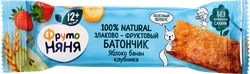 Батончик фруктово-злаковый ФРУТОНЯНЯ Яблоко, банан, клубника, с 12 месяцев, 25г