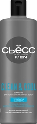 Шампунь для нормальных и жирных волос мужской СЬĔСС Men Clean&Cool, 450мл
