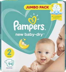 Подгузники детские PAMPERS New Baby-Dry 2, 4–8кг, 94шт