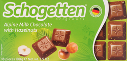 Изображение товара Шоколад молочный SCHOGETTEN Hazelnuts с обжаренным фундуком, 100г