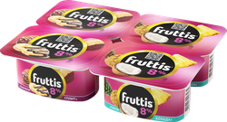 Изображение товара Продукт йогуртный FRUTTIS Суперэкстра Банана-сплит/Пина колада 8%, без змж, 115г