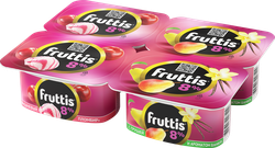 Изображение товара Продукт йогуртный FRUTTIS Суперэкстра Вишневый пломбир/Груша, ваниль 8%, без змж, 115г