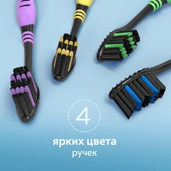 Зубная щетка COLGATE Super Flexi Black, средней жесткости, 4шт