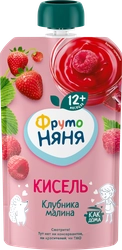 Кисель ягодный ФРУТОНЯНЯ Клубника, малина, с 12 месяцев, 130г