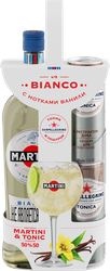 Промо-набор: Напиток виноградосодержащий MARTINI Bianco cладкий, 1л + Тоник, 2x0.33л