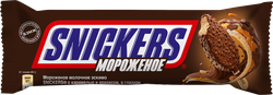 Изображение товара Мороженое SNICKERS Ice Cream, молочное с карамелью и арахисом в глазури 5%, без змж, эскимо, 65г