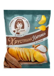 Чипсы картофельные ХРУСТЯЩИЙ КАРТОФЕЛЬ с солью, в ломтиках, 70г