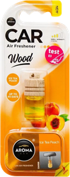 Ароматизатор воздуха AROMA CAR Wood, New Car/Vanilla/Peach, 4мл