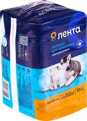 Пеленки для животных ЛЕНТА с суперабсорбентом 60x60см, 10шт