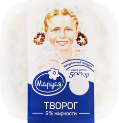 Творог МАРУСЯ 9%, без змж, 500г