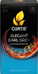 Изображение товара Чай черный CURTIS Elegant Earl Grey ароматизированный с добавками байховый, 25пак