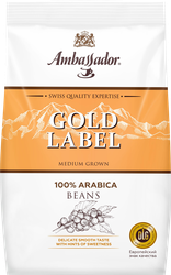Изображение товара Кофе зерновой AMBASSADOR Gold Label натуральный средняя обжарка, 1кг