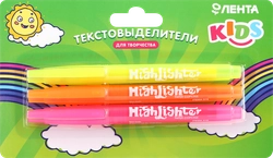 Набор текстовыделителей ЛЕНТА KIDS 3 цвета, 3шт