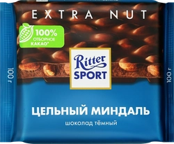 Шоколад темный RITTER SPORT Цельный миндаль, 100г