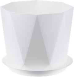 Изображение товара Кашпо с поддоном IDEA Призма d=130мм 1л, белый, Арт. М 3137