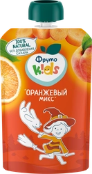 Пюре фруктовое ФРУТОKIDS Оранжевый микс, яблоко, персик, морковь и 
апельсин, с 6 месяцев, 90г