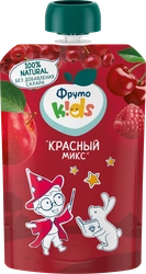 Пюре фруктовое ФРУТОKIDS Красный микс, яблоко, черешня, малина и красная 
смородина, с 5 месяцев, 90г