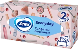 Салфетки бумажные ZEWA Everyday 2-слоя, в коробке, 100шт