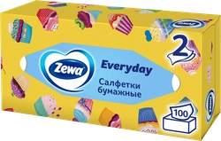 Салфетки бумажные ZEWA Everyday 2-слоя, в коробке, 100шт