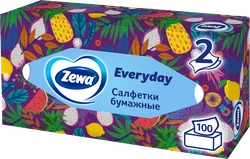 Салфетки бумажные ZEWA Everyday 2-слоя, в коробке, 100шт