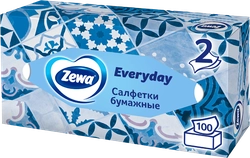 Салфетки бумажные ZEWA Everyday 2-слоя, в коробке, 100шт